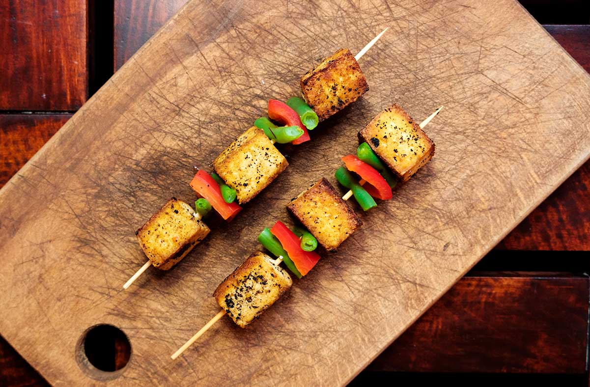 Teriyaki tofu kebab Teriyaki tofu kebab