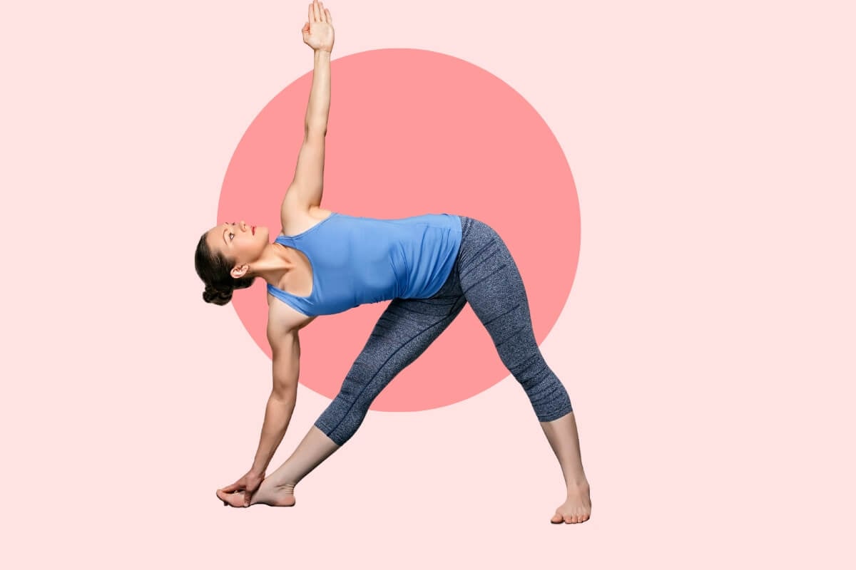 trikonasana posa del triangolo uni