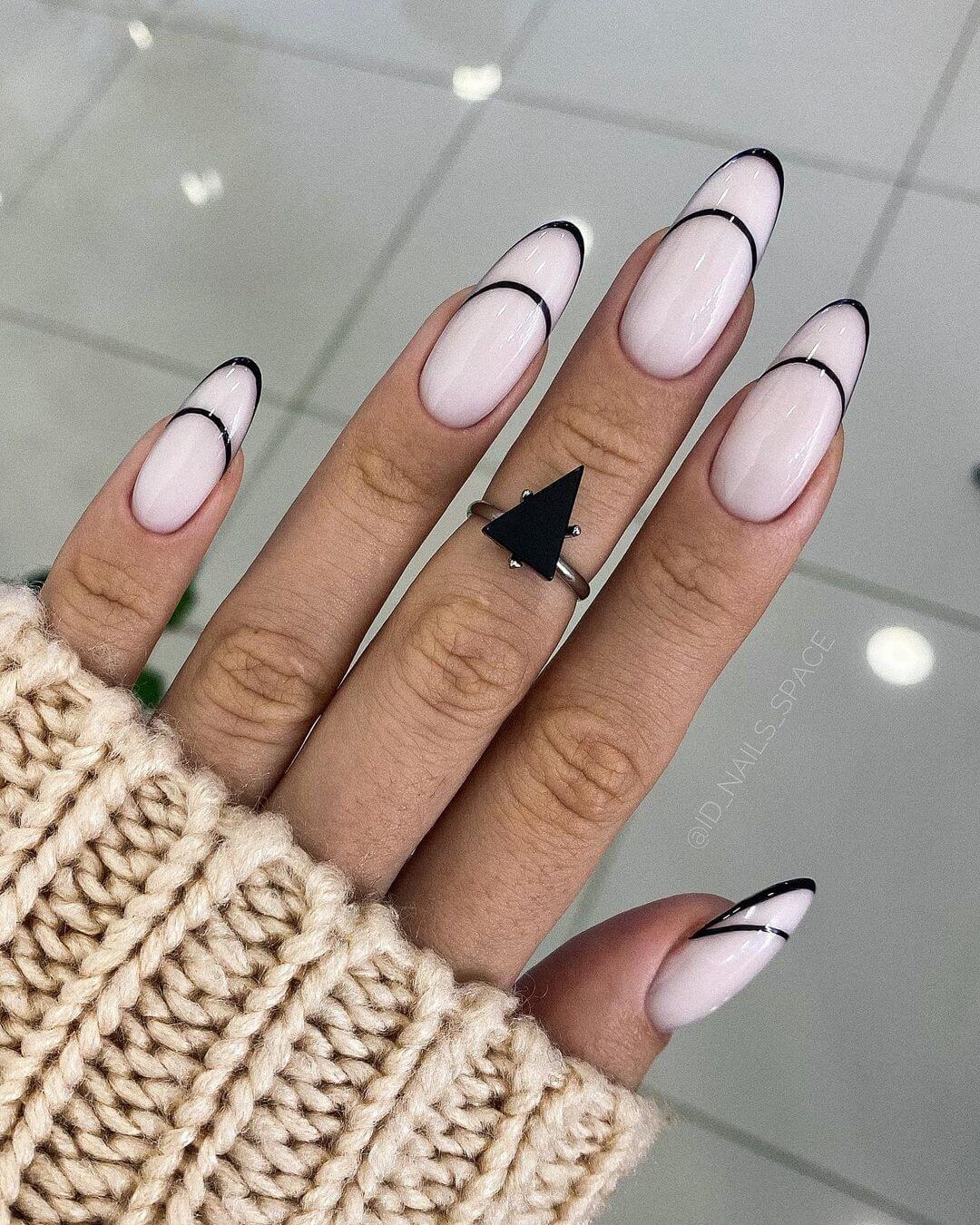 french grafico minimal nero id nails space