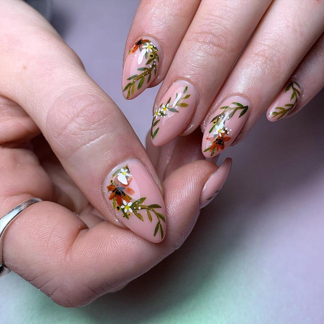 Botanical nails learnahstarbuck nailartist